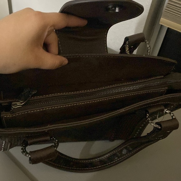 TRINITY RANCH WESTERN BROWN LEATHER PURSE - Picture 7 of 15